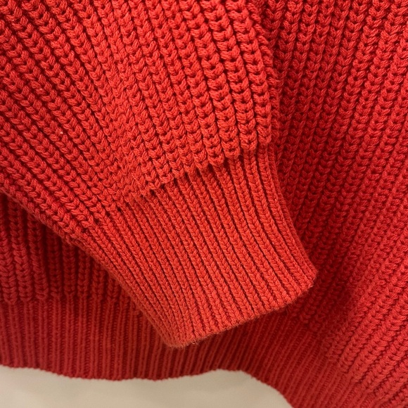 Bohm Red/Rust Button-Up Cable Knit Sweater like new M - Picture 5 of 5